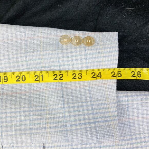 Jaymar Ruby Sport Coat Vintage Plaid White Blue 40 42 Preppy Academia 1980s Y2K - Picture 9 of 16